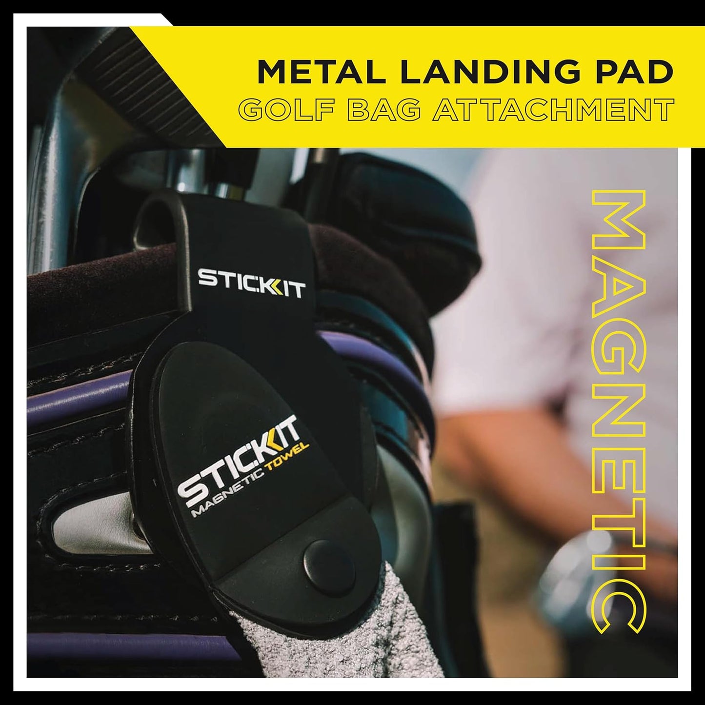 Magnetic Golf Towel, Gray | Premium Microfiber with Deep Waffle Pockets | Heavy-Duty Magnet for Secure Attachment to Golf Carts or Clubs