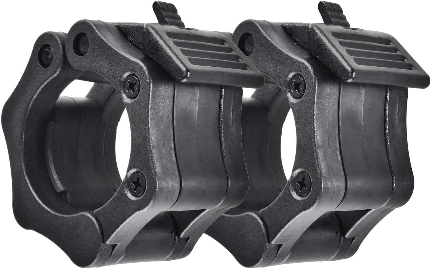 Olympic Barbell Clips - 2 Inch Durable Quick Release Collars for Weightlifting, Powerlifting, and Strength Training (Black)