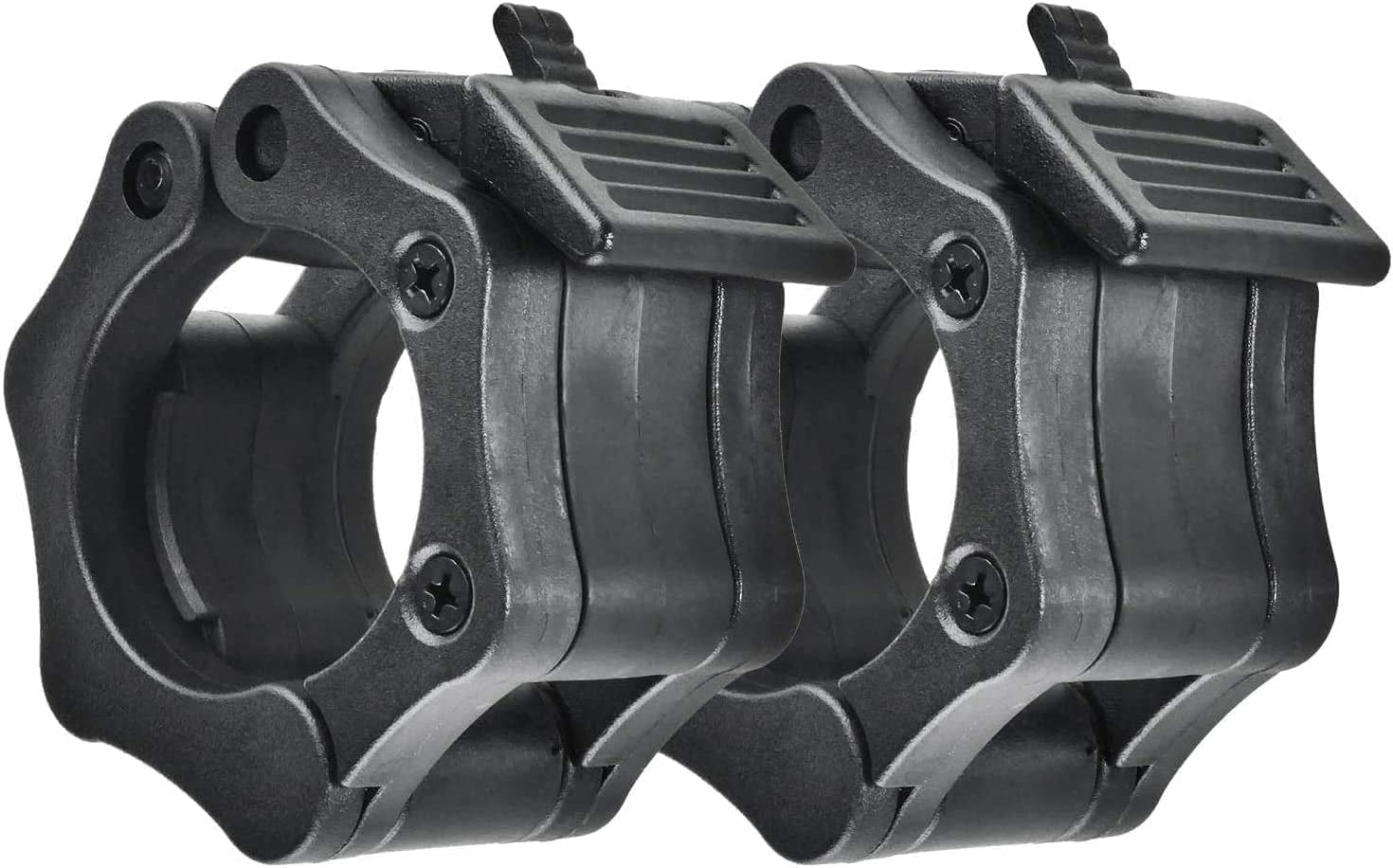 Olympic Barbell Clips - 2 Inch Durable Quick Release Collars for Weightlifting, Powerlifting, and Strength Training (Black)
