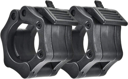 Olympic Barbell Clips - 2 Inch Durable Quick Release Collars for Weightlifting, Powerlifting, and Strength Training (Black)