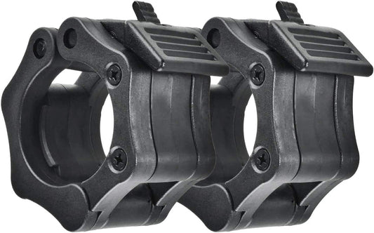 Olympic Barbell Clips - 2 Inch Durable Quick Release Collars for Weightlifting, Powerlifting, and Strength Training (Black)