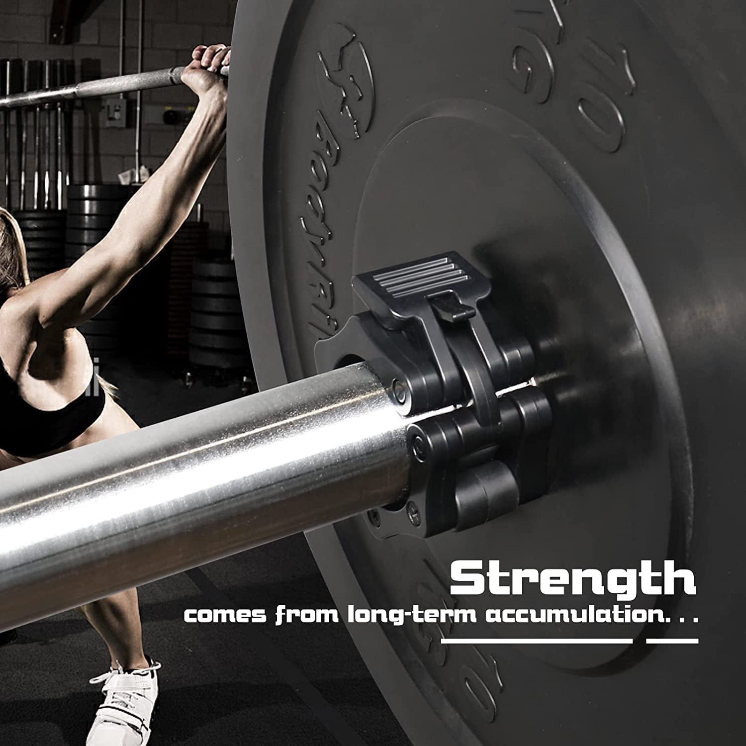 Olympic Barbell Clips - 2 Inch Durable Quick Release Collars for Weightlifting, Powerlifting, and Strength Training (Black)