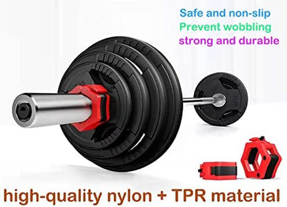 Olympic Barbell Clips - 2 Inch Durable Quick Release Collars for Weightlifting, Powerlifting, and Strength Training (Black)