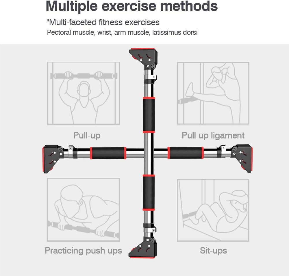 Adjustable Width Pull-Up Bar for Doorway - Home Gym Equipment, Supports Up to 660 lbs