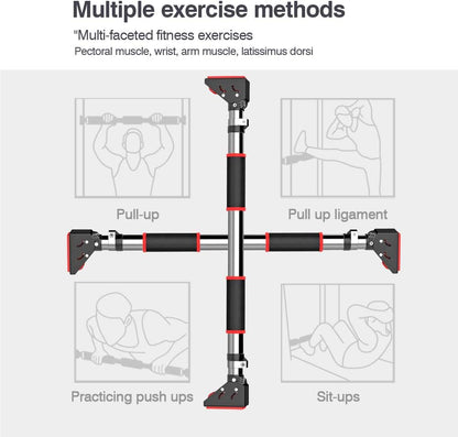 Adjustable Width Pull-Up Bar for Doorway - Home Gym Equipment, Supports Up to 660 lbs